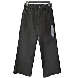 J.Crew Cropped Wide Leg Crop Jeans Black Denim High Rise Stretch Sz 26 NWT CB371